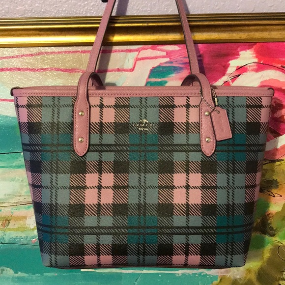 Purple Plaid Coach Purse | Poshmark